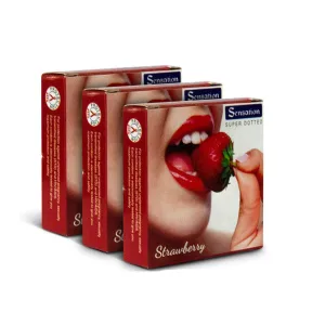 Sensation strawberry condom multipack nine pieces