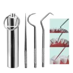 Compact reusable metal toothpicks for camping and outdoor use