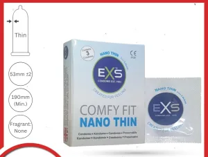 EXS Nano Thin condom for men single 3pcs pack UK