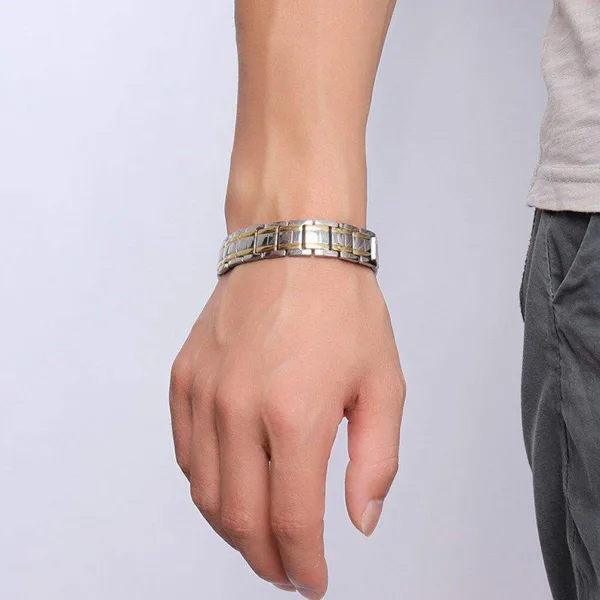 Stainless steel magnetic bracelet unisex 215mm slim design