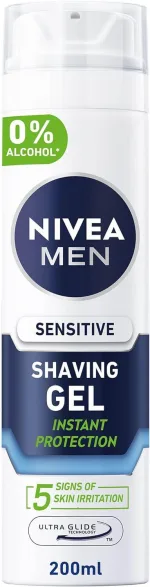 NIVEA Men alcohol free shaving gel for sensitive skin 200ml