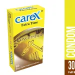 Carex Powershot Extra Time Condom for Men - 10pcs/ 3pcs Pack - Made in Malaysia - Carex Rough&Tough, 3in1 Dotted, Assorted Flavor, Extra Time Thin Condom - Select Size