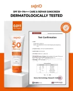 skin O care and repair sunscreen packaging detail