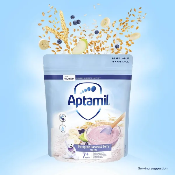 Aptamil banana berry infant cereal for babies seven months and older