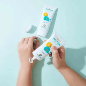 Physical mineral sunscreen with titanium dioxide for babies, made in Korea