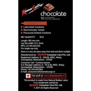Chocolate flavoured dotted condom pack of 10 from KamaSutra