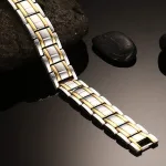 Stainless steel magnetic bracelet unisex 215mm slim design