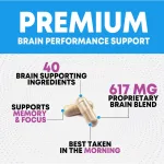 Brain support nootropic supplement 60 capsules for memory and focus