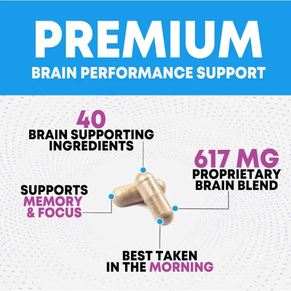 Brain support nootropic supplement 60 capsules for memory and focus