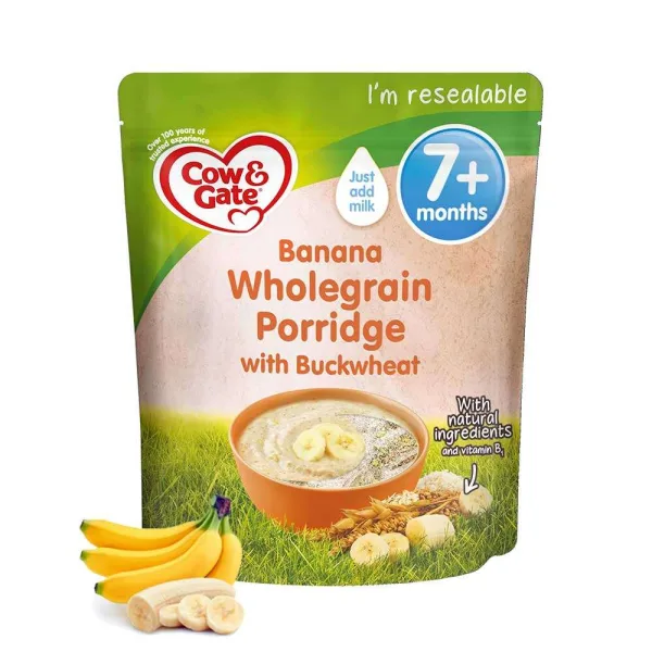 Cow and Gate buckwheat banana porridge for babies seven months plus