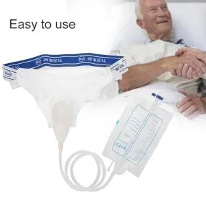 Silicone urinal urine collector with collection bag and cotton pants