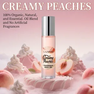 Creamy peach roll-on perfume oil for women 10ml bottle