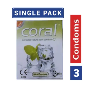Coral mint condom 180mm x 53mm made in Malaysia