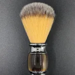 Travel shaving brush synthetic bristle for soap and cream lather