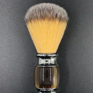 Travel shaving brush synthetic bristle for soap and cream lather