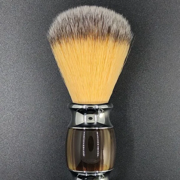 Travel shaving brush synthetic bristle for soap and cream lather