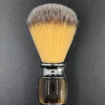 Synthetic shaving brush with durable resin handle for men