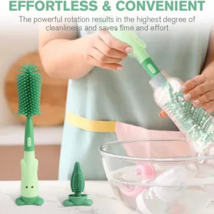 Portable silicone bottle cleaning brush with non slip grip