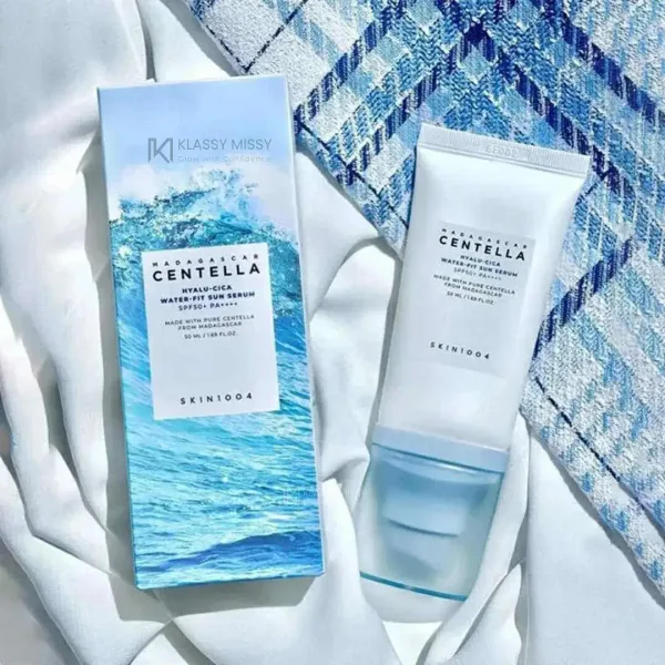 Korean centella sunscreen SPF 50+ with hyaluronic acid and pump dispenser