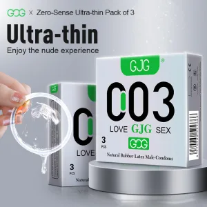 GJG 003 ultra thin dotted latex condoms with SABS certificate 3pcs