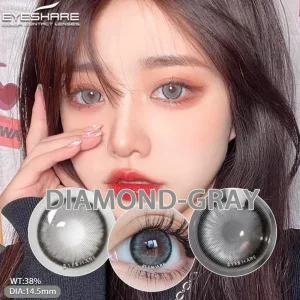 Grey cosmetic contact lenses 14.5mm diameter 12 month replacement