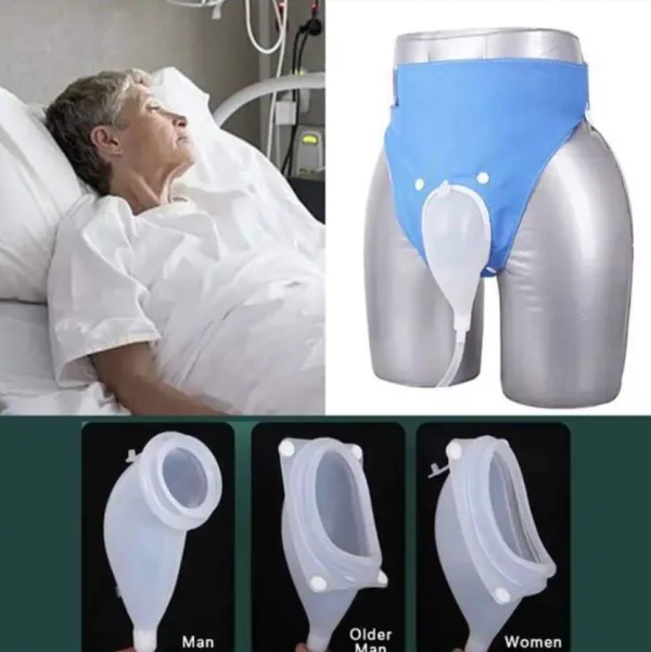 Silicone urinal bag 1000 ml reusable for bed rest and mobility care