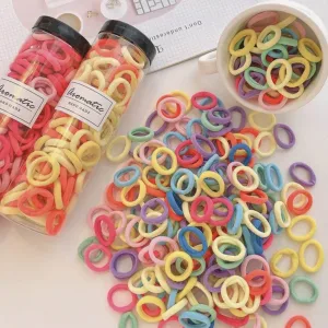 100pcs baby girl elastic hair bands colourful mini rubber bands