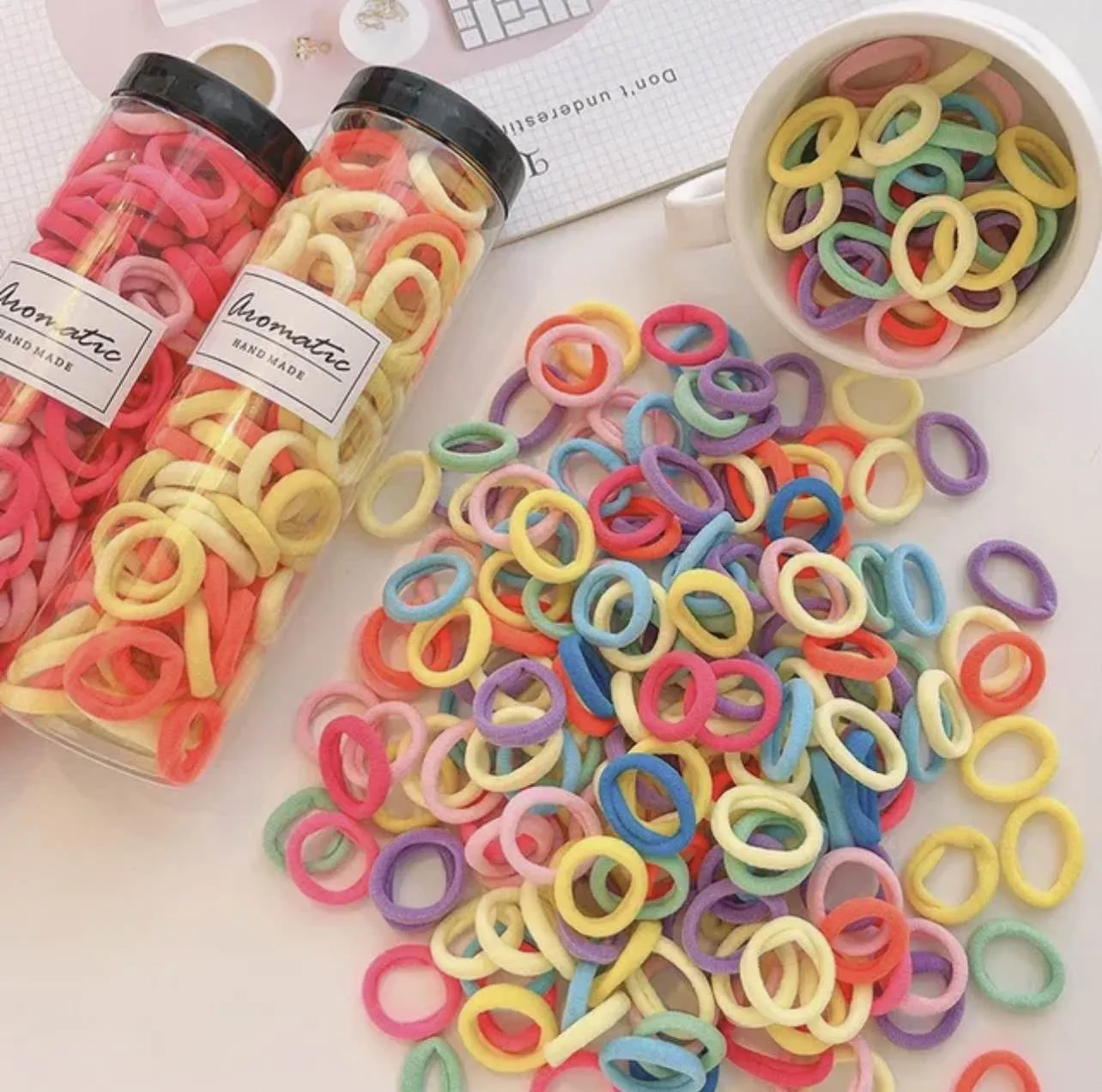 S0311f9e765da4418a6209a9a8df167fas.jpg 100pcs baby girl elastic hair bands colourful mini rubber bands