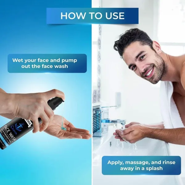 Mens face wash for oily skin and visible pores from Muuchstac