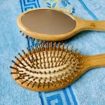 Eco friendly wooden comb with bamboo bristle brush hair care set