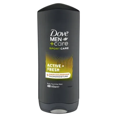 S115d33433eab4ce287240b4f415961fbp.jpg Dove Men+Care Active Fresh 3 in 1 body face and hair wash 400ml bottle