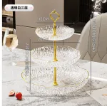 Decorative 3 layer tiered tray for fruit dessert and snacks