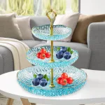 Multi-purpose decorative 3 layer fruit and snack serving tray