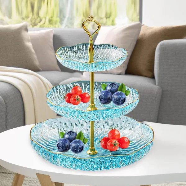 Multi-purpose decorative 3 layer fruit and snack serving tray