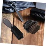 Soft bristle barber brush with scalp massager set for hairline cleaning