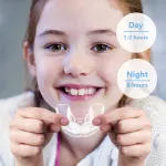 White silicone orthodontic retainer trainer for teeth straightening