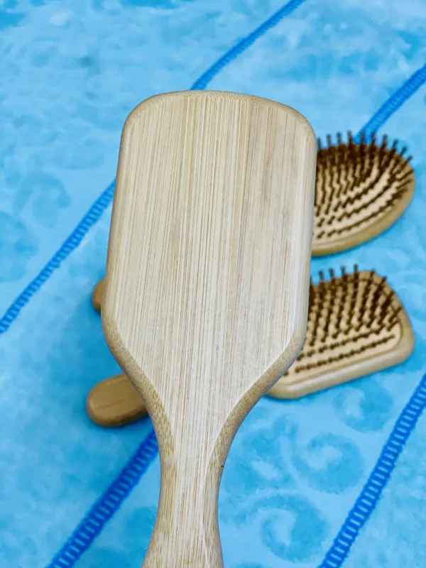 Wooden wide tooth comb for detangling curly and wet hair