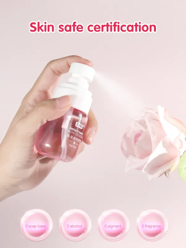 Feminine intimate deodorant spray bottle for external use only