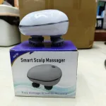 Waterproof electric head massager with rotating silicone heads