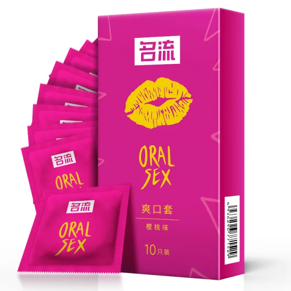 OLO oral condom 10pcs 52mm cherry flavour ultra thin condoms