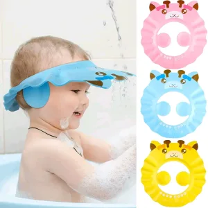 Baby shampoo shield cap to keep water off the face