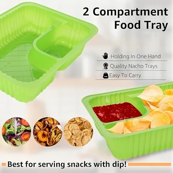 Nacho serving trays with dip well for chips and cheese dip