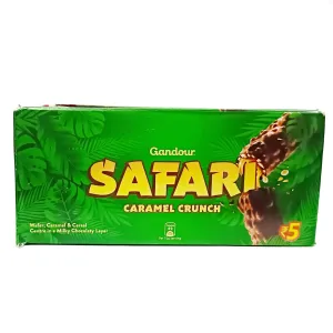 Safari chocolate coated caramel rice crisp individually wrapped pieces