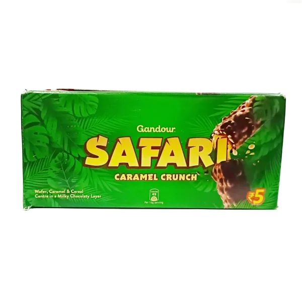 Safari chocolate coated caramel rice crisp individually wrapped pieces