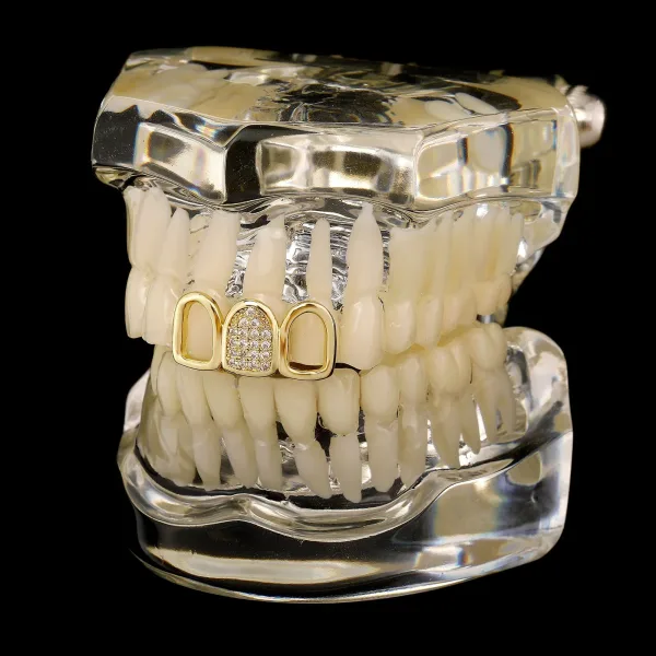 Cubic zirconia rapper grills slip on tooth caps for men and women