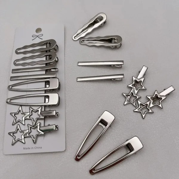 Y2K duckbill hairpin metal barrette clips for women and girls