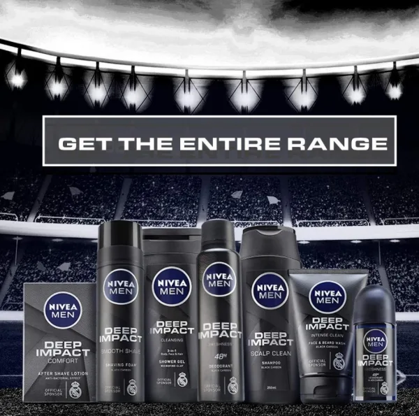 NIVEA Men Deep Smooth shaving foam 200ml can with active charcoal