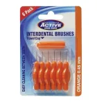 Six pack of interdental brushes for daily plaque removal