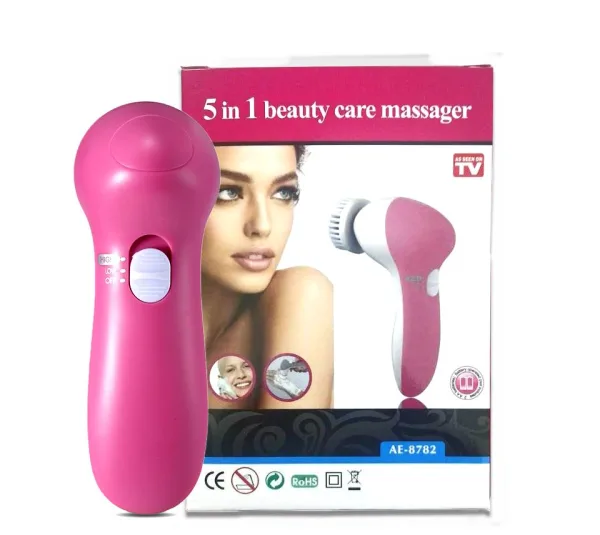 5 in 1 electric facial cleansing brush set with massage heads