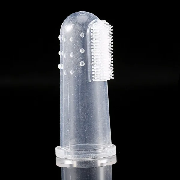 Silicone finger toothbrush for newborns and toddlers